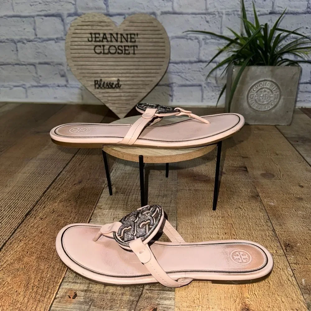 Tory Burch Miller pave Sandals shell pink Size 10